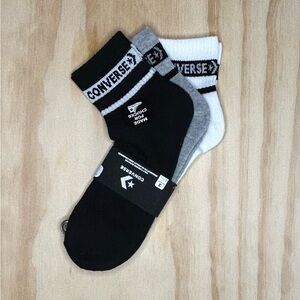 Converse Black, Gray, and White Athletic Socks